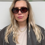 Sonnenbrille ovale Gläser Havanna