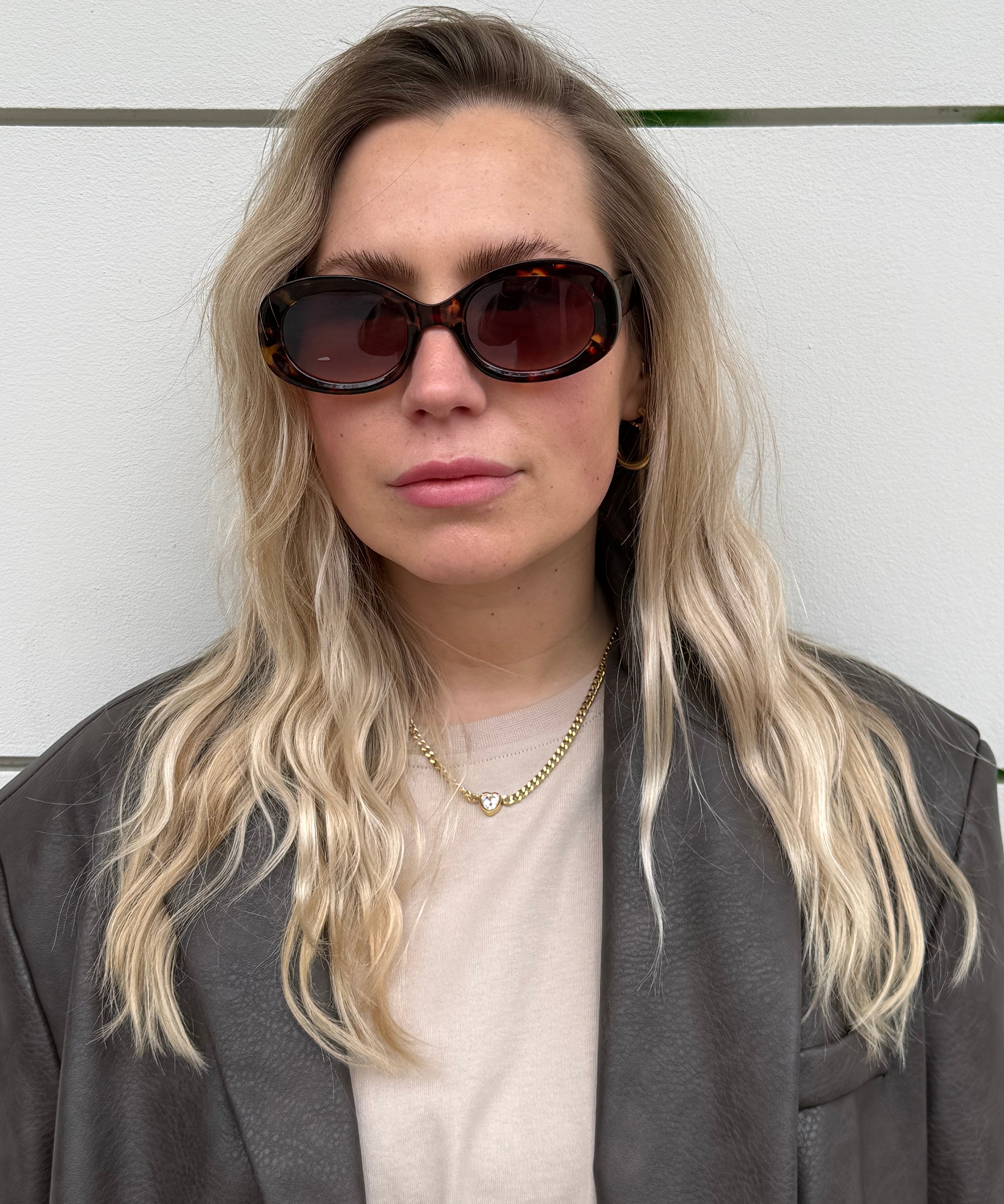 Sonnenbrille ovale Gläser Havanna