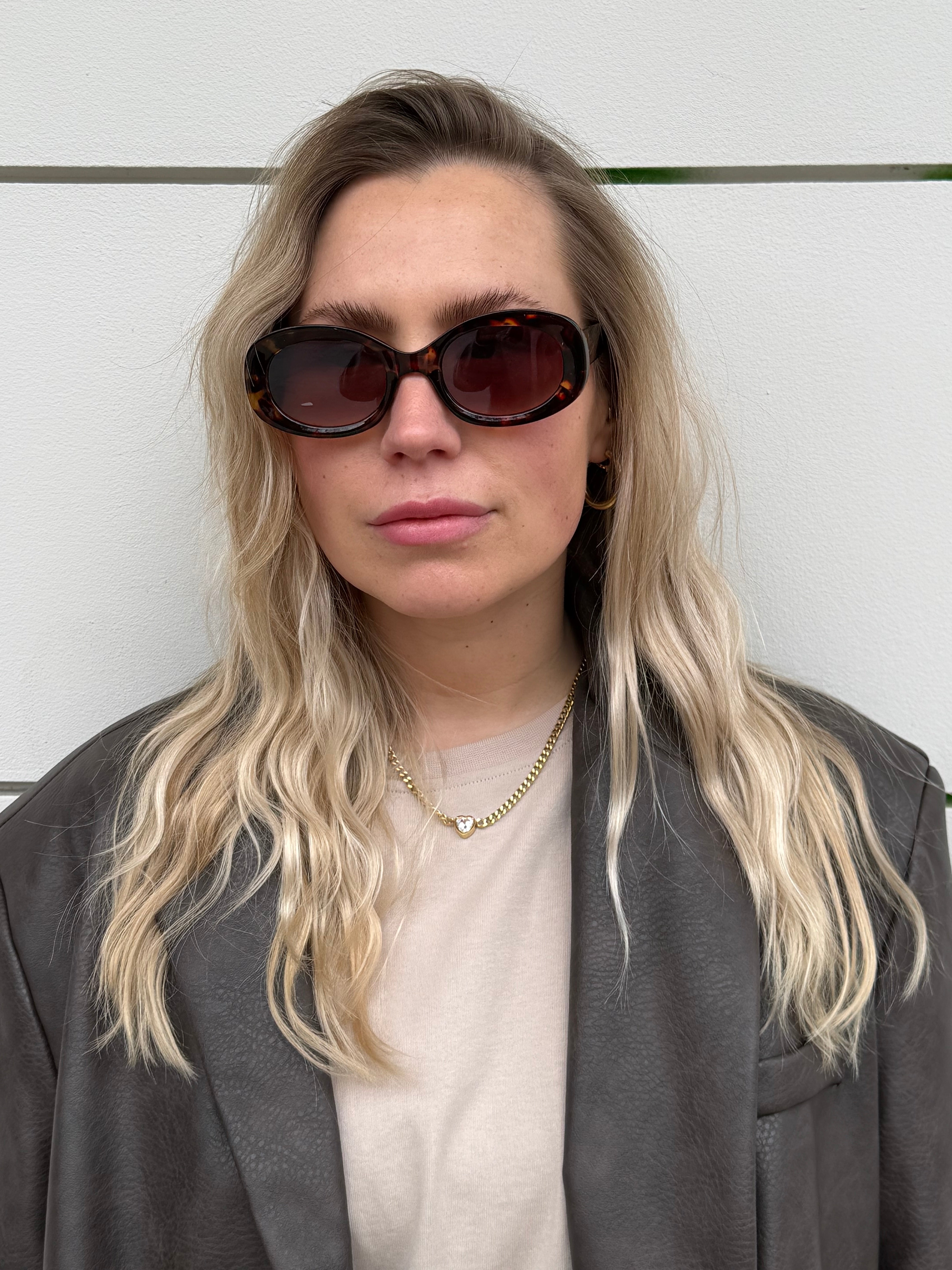 Sonnenbrille ovale Gläser Havanna