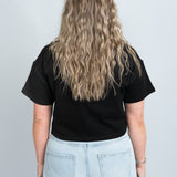 Crop Shirt Oversized Schwarz von hinten