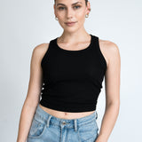Crop Top Schwarz