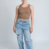 Crop Top Hellbraun