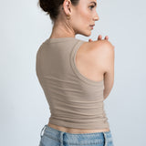 Top Mittellang Beige
