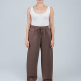 Joggerpants High Waisted mit Gummizug Mauve Ganzkörper vorne