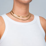 Kette Minimalistisch Schlangenglieder 35 cm 4 mm Gold doppelt