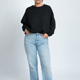 Sweater Oversized mit Bund Schwarz Ganzkörper