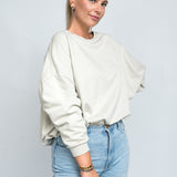 Sweater Oversized mit Bund Beige von vorne