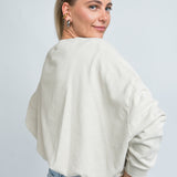Sweater Oversized mit Bund Beige von hinten