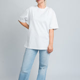 Oversized T-Shirt Basic Weiß Ganzkörper