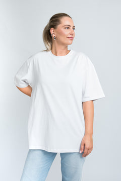 Oversized T-Shirt Basic Weiß von vorne