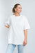 Oversized T-Shirt Basic Weiß von vorne