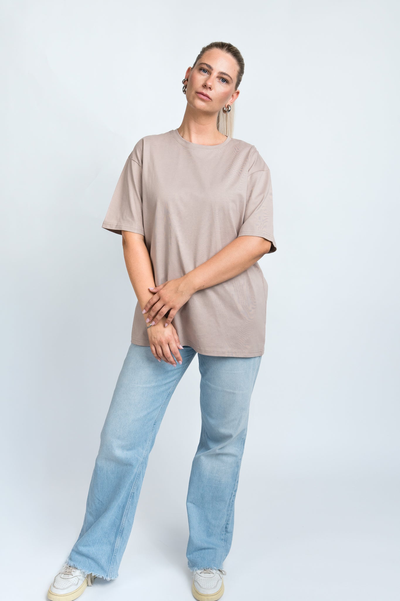 Oversized T-Shirt Basic Mauve Ganzkörper