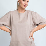 Oversized T-Shirt Basic Mauve von vorne
