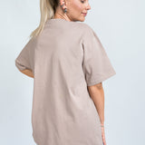 Oversized T-Shirt Basic Mauve von hinten