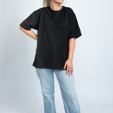 Oversized T-Shirt Basic Schwarz Ganzkörper