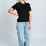 T-Shirt Kastig Mittellang Schwarz Ganzkörper