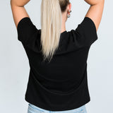 T-Shirt Kastig Mittellang Schwarz von hinten