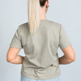 T-Shirt Kastig Mittellang Grün von hinten
