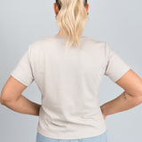 T-Shirt Kastig Mittellang Greige von hinten