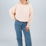 Sweater Oversized mit Bund Orange Peach Ganzkörper