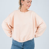 Sweater Oversized mit Bund Orange Peach von vorne