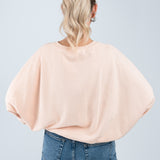 Sweater Oversized mit Bund Orange Peach von hinten