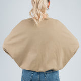 Sweater Oversized mit Bund Hellbraun Beige von hinten