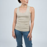 Tanktop Gerippt Beige von vorne