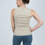 Tanktop Gerippt Beige von hinten