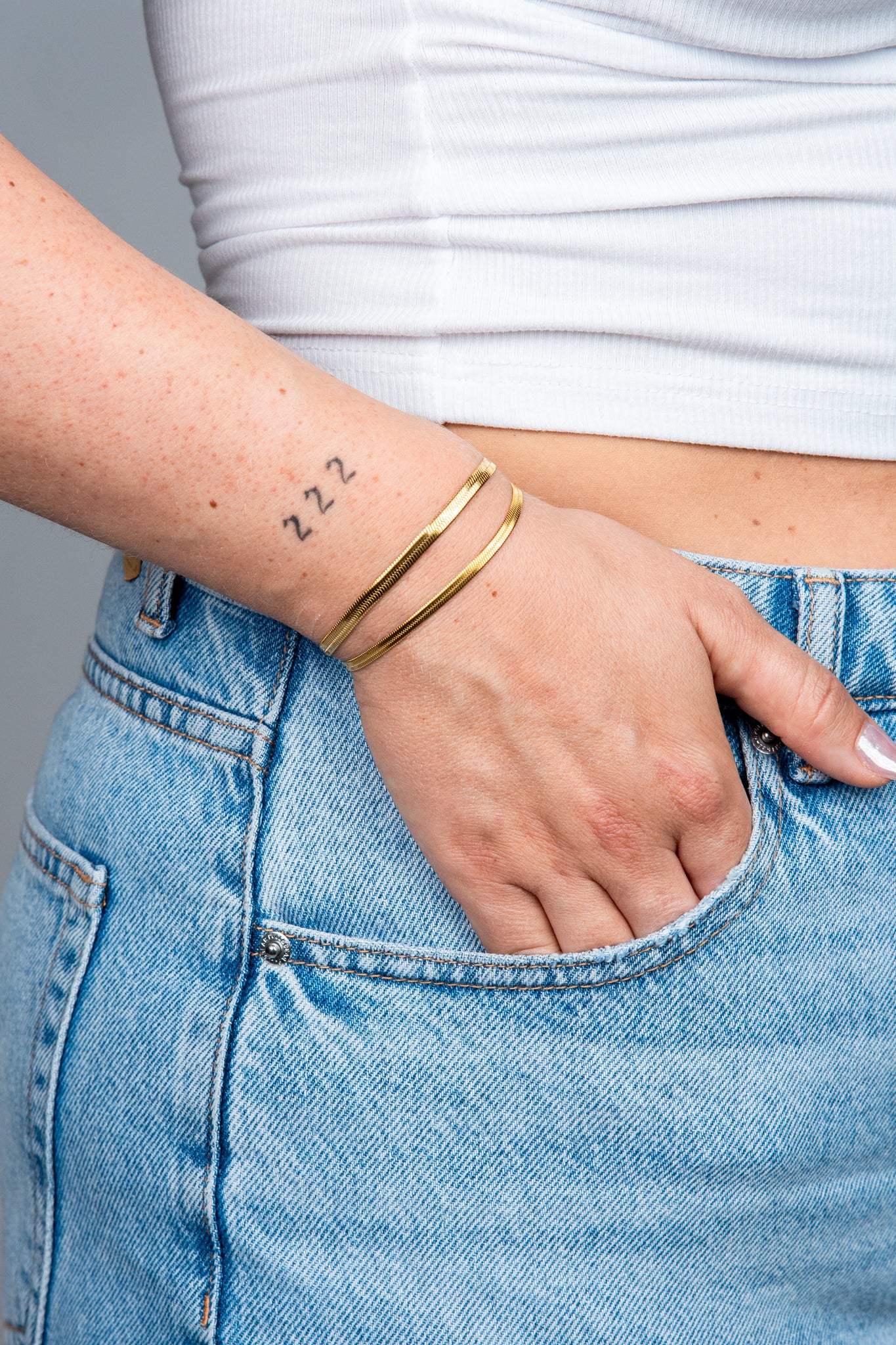 Armband Minimalistisch Schlangenglieder 3 mm Gold beide Modelle