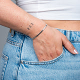 Armband Minimalistisch Schlangenglieder 3 mm Silber seitlich
