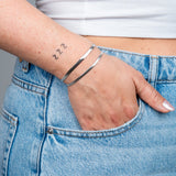 Armband Minimalistisch Schlangenglieder 4 mm Silber beide Modelle