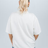Oversized T-Shirt Viskose Weiß von hinten