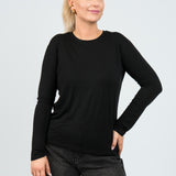 Langarmshirt Schwarz von vorne