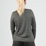 Langarmshirt Dunkelgrau von hinten