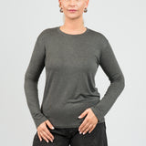 Langarmshirt Dunkelgrau von vorne