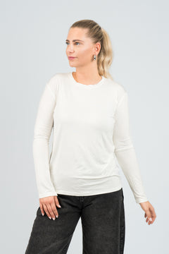 Langarmshirt Weiß von vorne