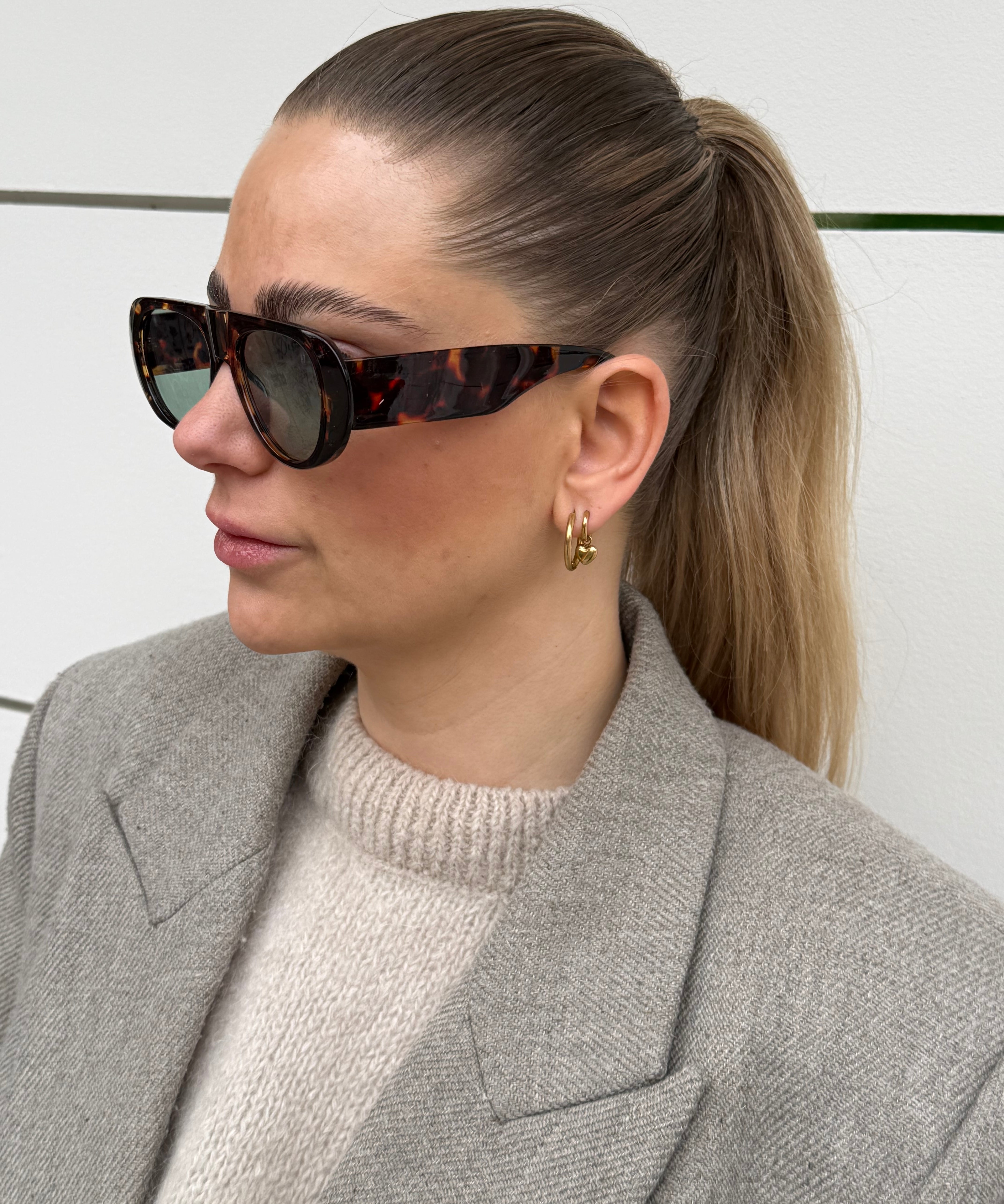 Sonnenbrille Pilotenoptik Schmal Havanna