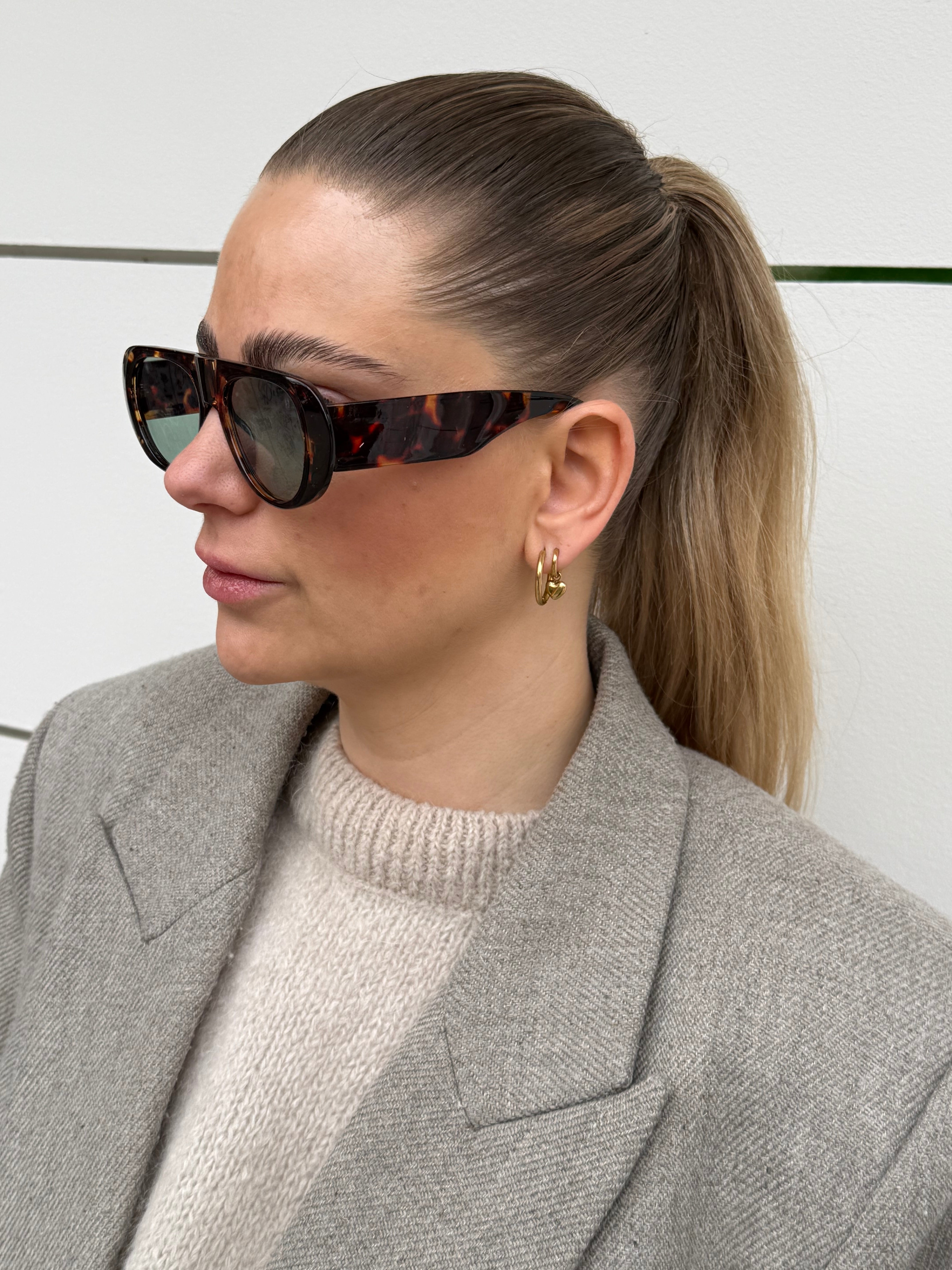 Sonnenbrille Pilotenoptik Schmal Havanna