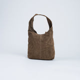 Wildleder Tasche mit Schulterriemen und Pochette Hellbraun ohne Model