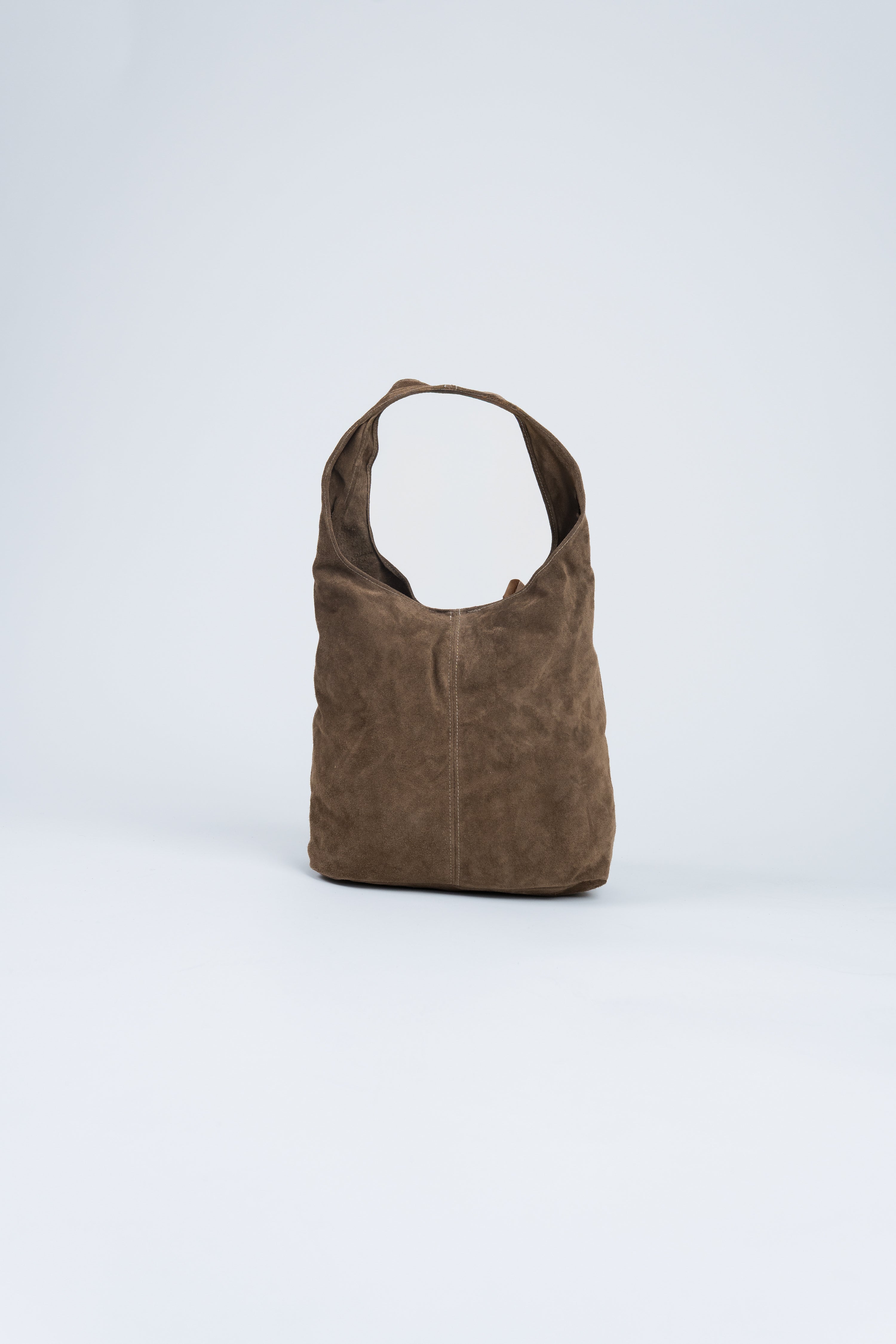 Wildleder Tasche mit Schulterriemen und Pochette Hellbraun ohne Model