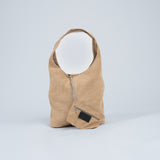 Wildleder Tasche mit Schulterriemen und Pochette Beige mit Pochette