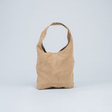 Wildleder Tasche mit Schulterriemen und Pochette Beige ohne Model