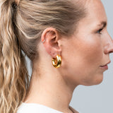 Creolen Edelstahl Medium Gold seitlich
