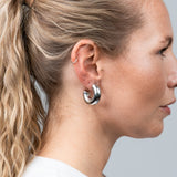 Creolen Edelstahl Medium Silber seitlich
