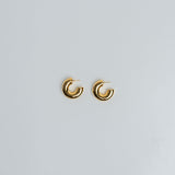 Creolen Edelstahl Medium Gold Plain