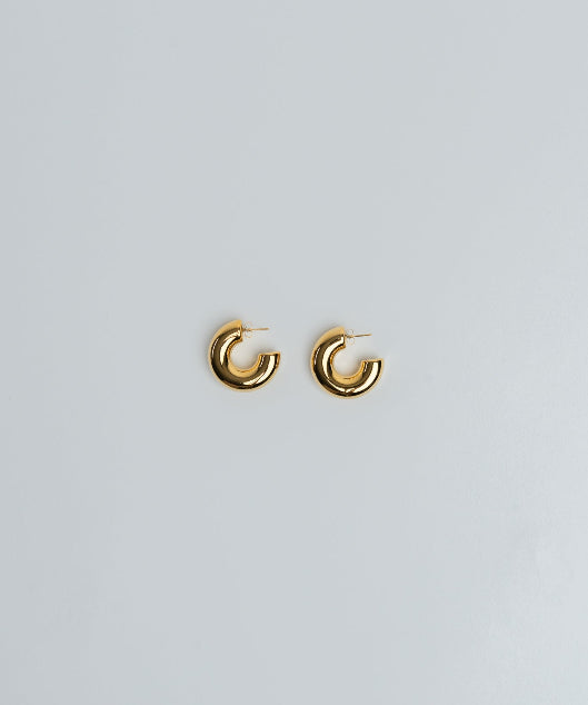 Creolen Edelstahl Medium Gold Plain