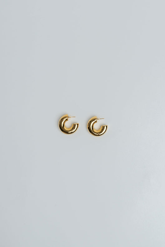 Creolen Edelstahl Medium Gold Plain
