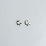 Creolen Edelstahl Medium Silber Plain