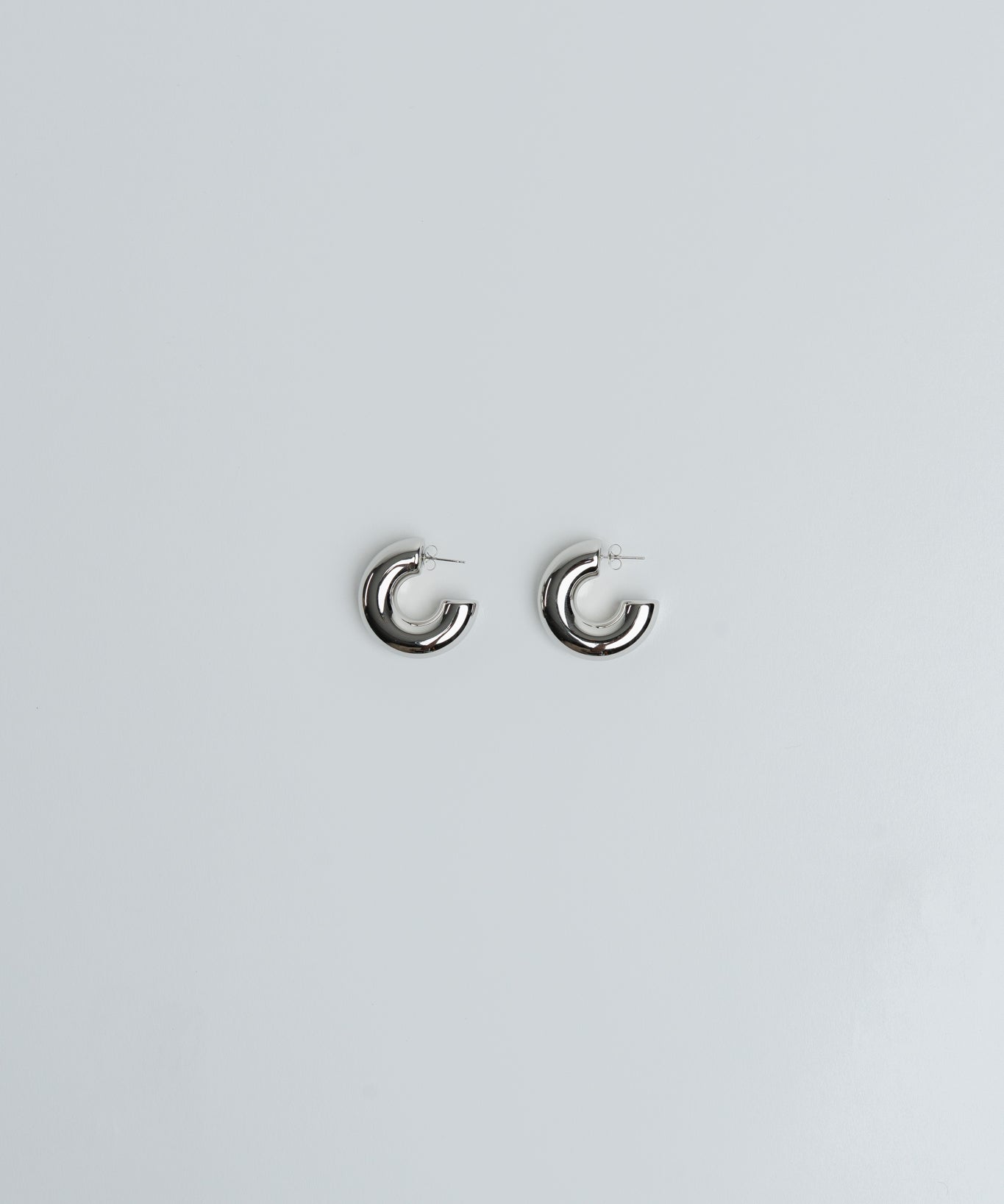 Creolen Edelstahl Medium Silber Plain